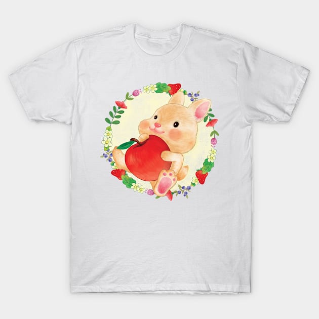 Apple Bunny T-Shirt by Anicue